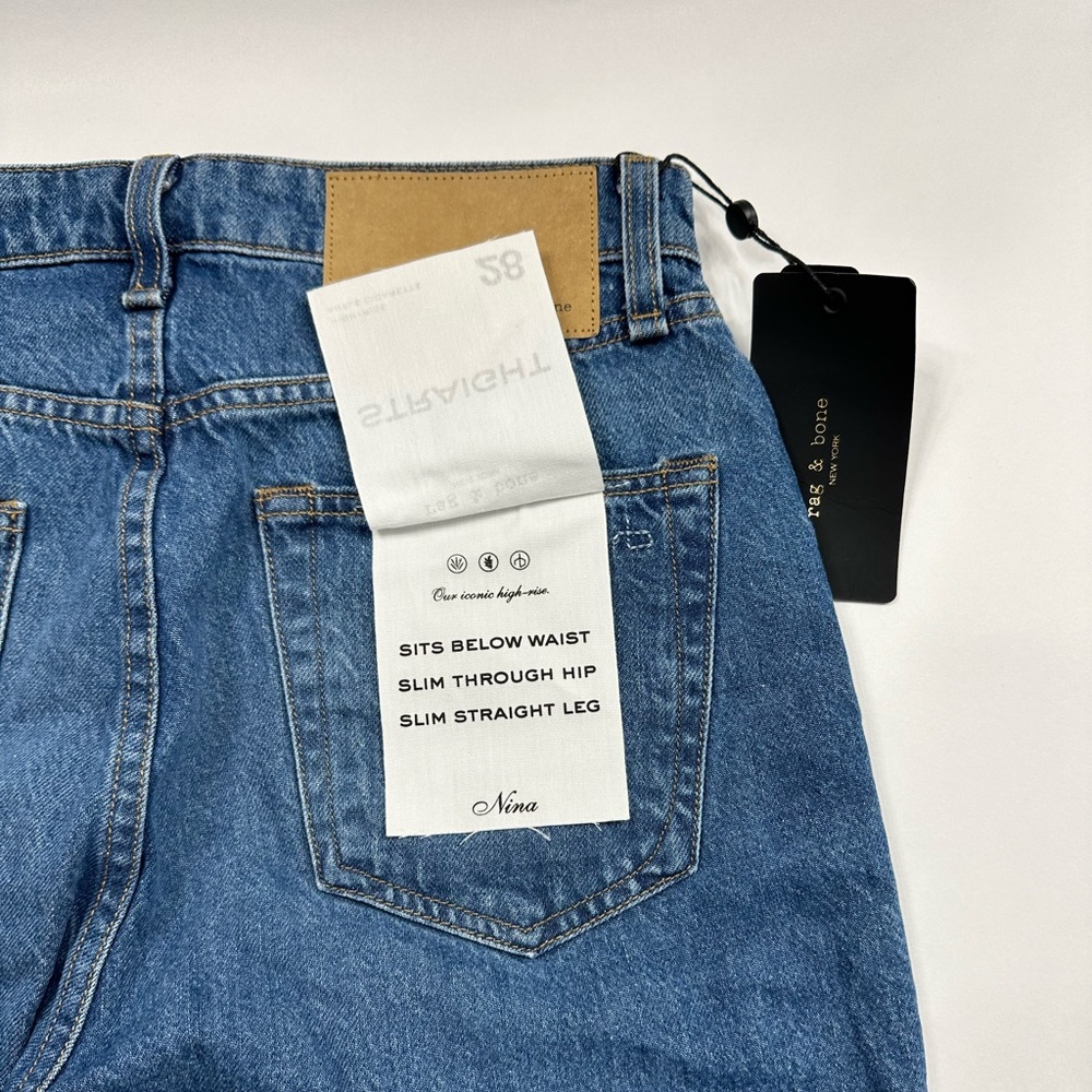 Rag & Bone Jeans NWT $225 Nina High-Rise Straight Leg  Cigarette Ankle - Picture 9 of 9